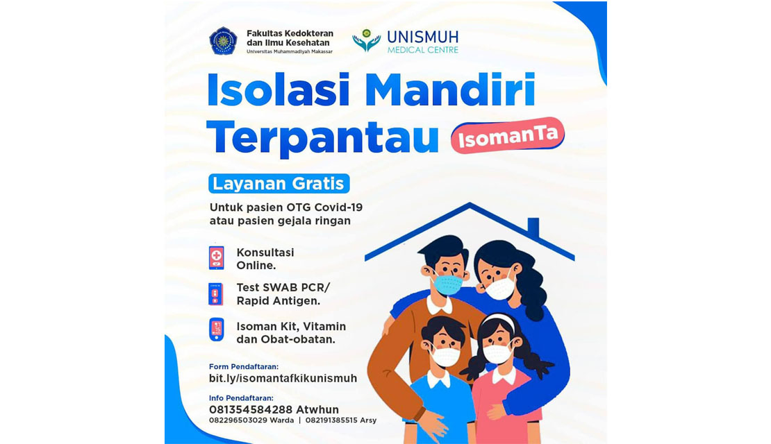 Program Isomanta: Isolasi Mandiri Terpantau bersama FKIK Unismuh Makassar