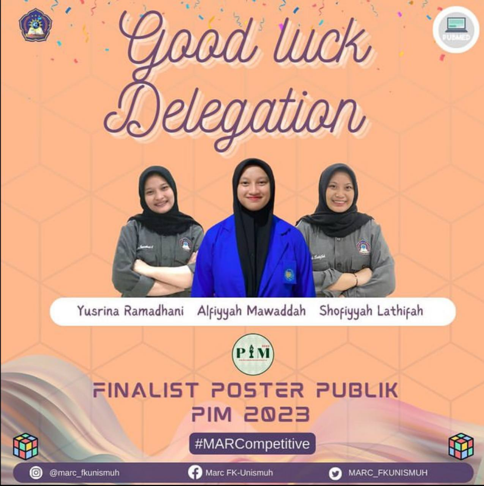 MARC-FK Unismuh: Shofiyyah Lathifah Yusrina Ramadhani and Alfiyyah Mawaddah Shine as Finalists in PIM Public Poster Competition